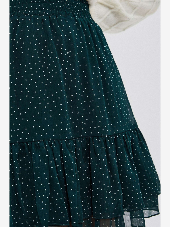 Moodo Moodo ženska zelena suknja na točkice