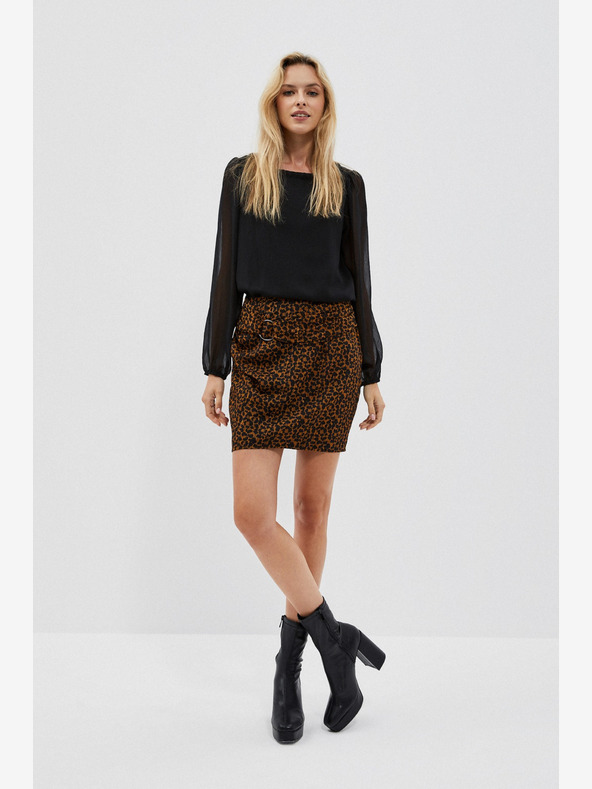 Moodo Crno-smeđa ženska Moodo suknja s uzorkom