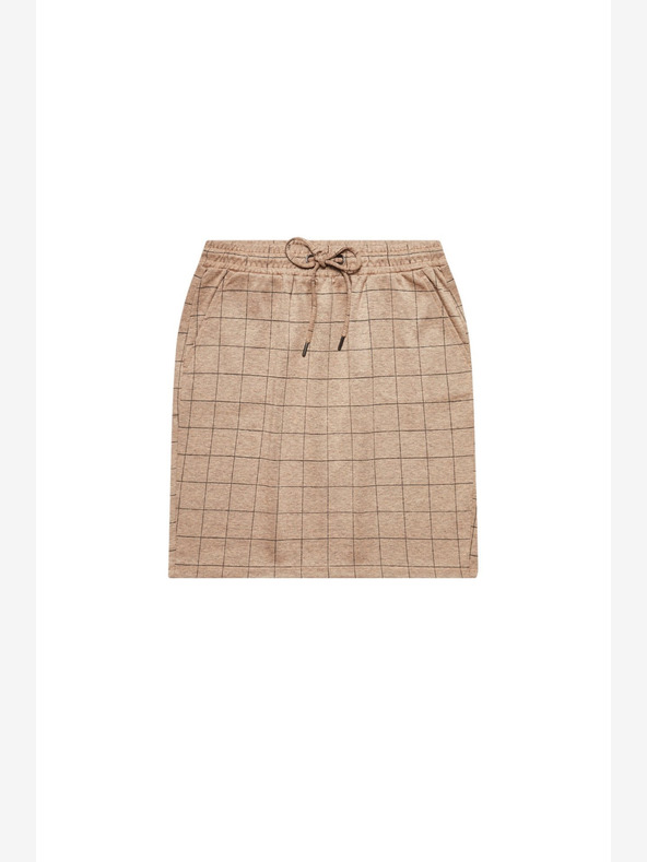 Moodo Moodo smeđa ženska suknja na kockice