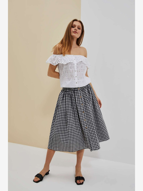 Moodo Bijelo-crna ženska Moodo karirana suknja