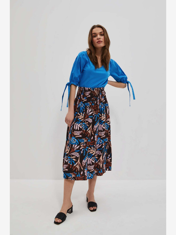 Moodo Moodo plavo-smeđa ženska suknja s uzorkom