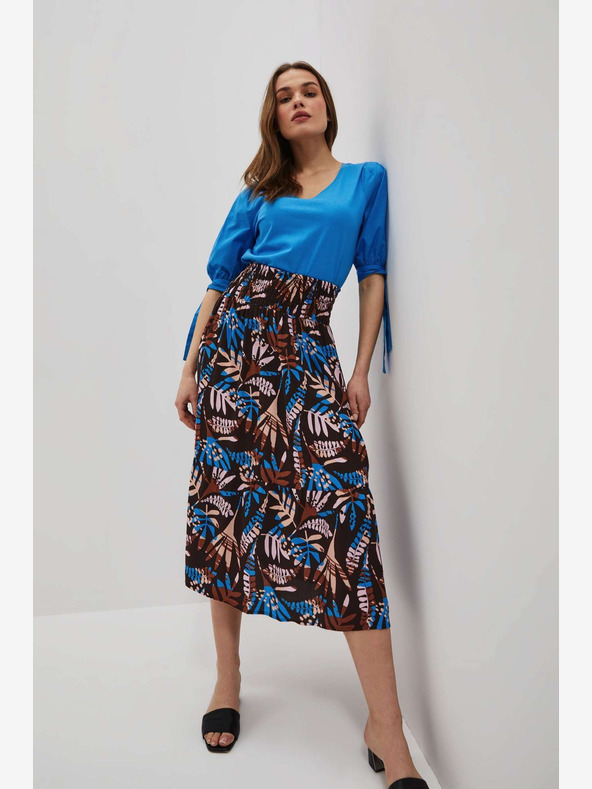 Moodo Moodo plavo-smeđa ženska suknja s uzorkom