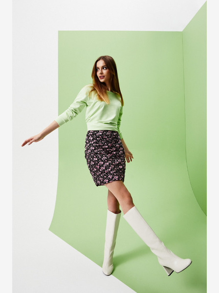 Moodo Moodo roza i crna ženska cvjetna suknja