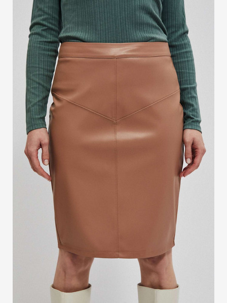 Moodo Moodo ženska smeđa suknja od umjetne kože