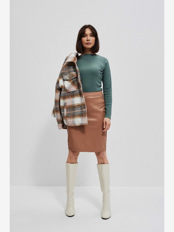 Moodo Moodo ženska smeđa suknja od umjetne kože