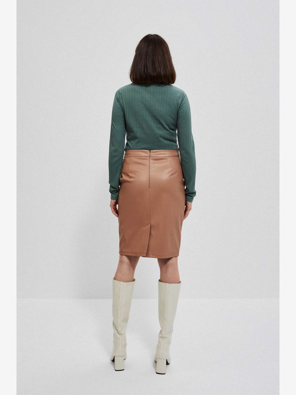 Moodo Moodo ženska smeđa suknja od umjetne kože