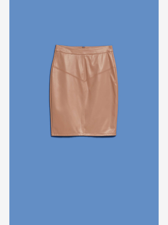 Moodo Moodo ženska smeđa suknja od umjetne kože