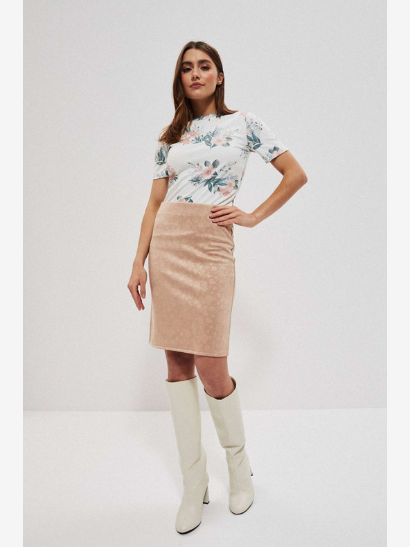 Moodo Moodo bež ženska cvjetna suknja