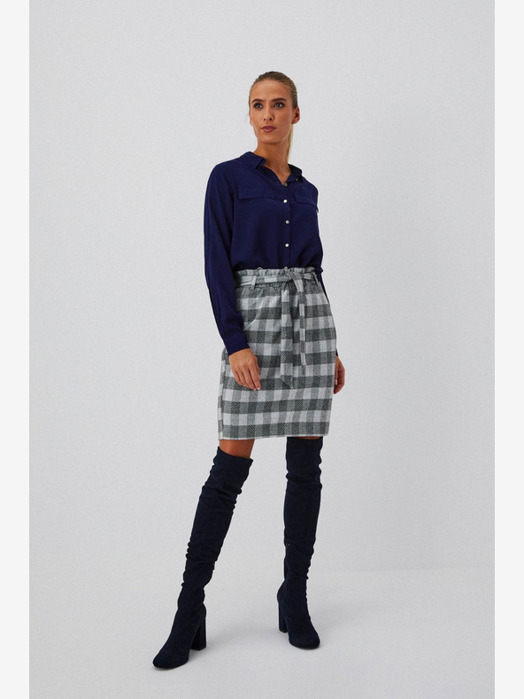 Moodo Moodo siva ženska suknja na karo