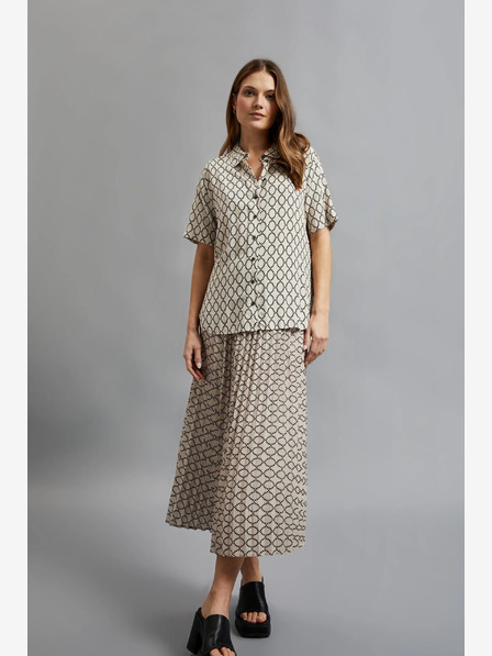 Moodo Moodo ženska plisirana suknja s uzorkom bež boje