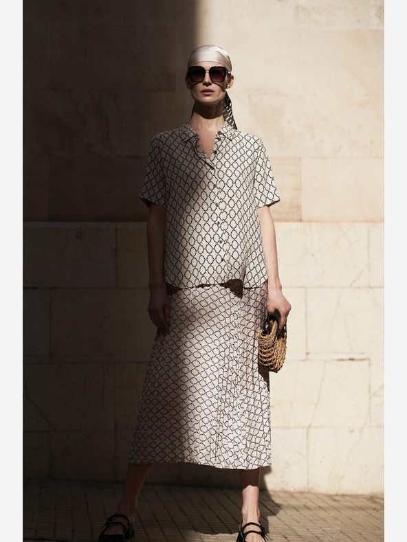 Moodo Moodo ženska plisirana suknja s uzorkom bež boje