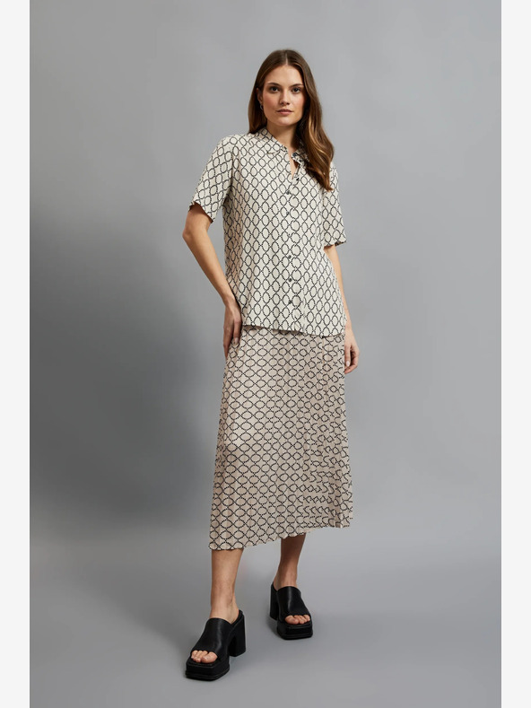 Moodo Moodo ženska plisirana suknja s uzorkom bež boje