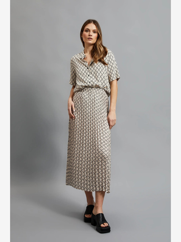 Moodo Moodo ženska plisirana suknja s uzorkom bež boje