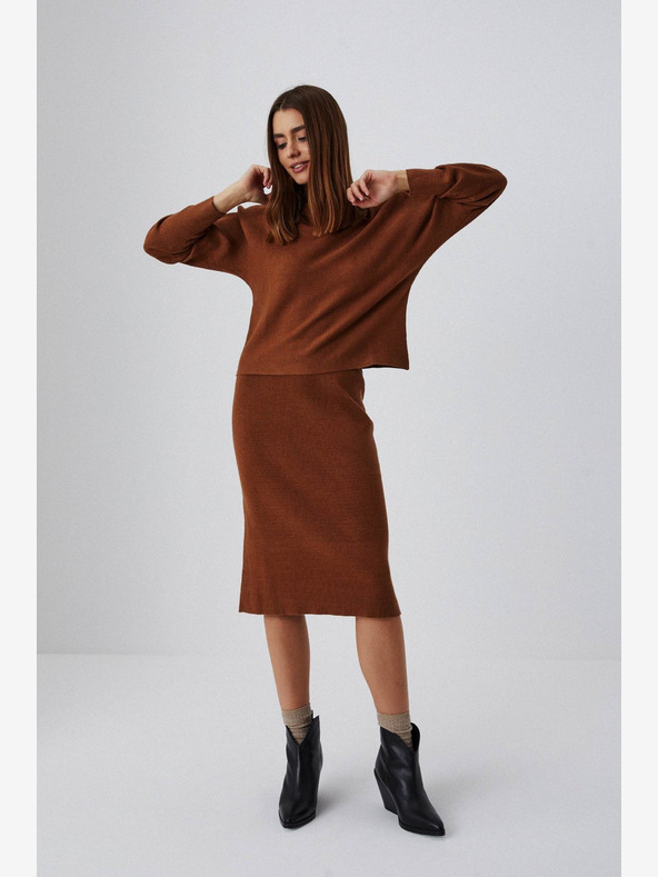 Moodo Smeđa ženska suknja Moodo