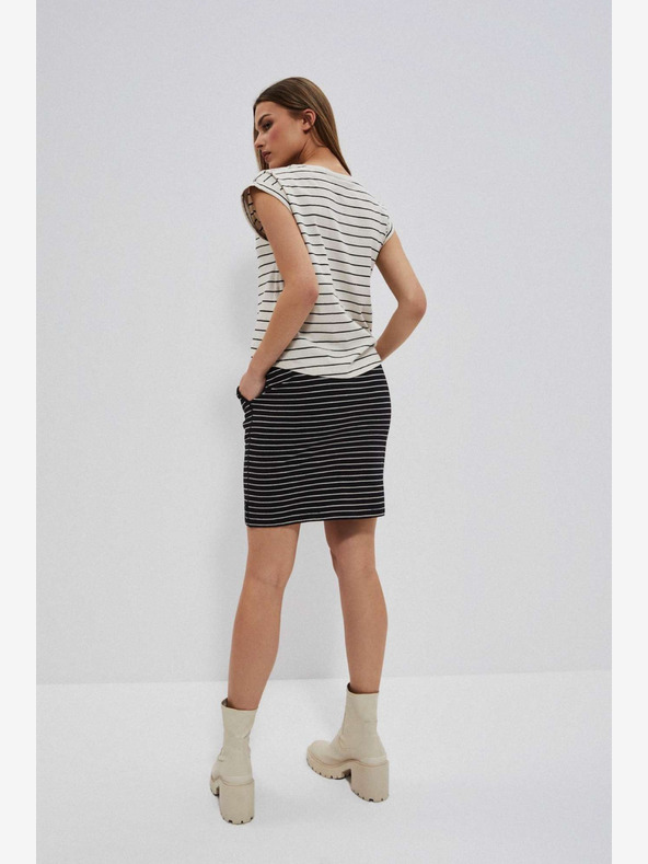 Moodo Moodo bijelo-crna ženska suknja na pruge