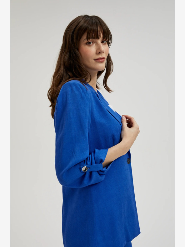 Moodo Plava lanena jakna s 3/4 rukavima Moodo