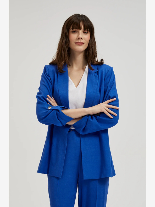 Moodo Plava lanena jakna s 3/4 rukavima Moodo