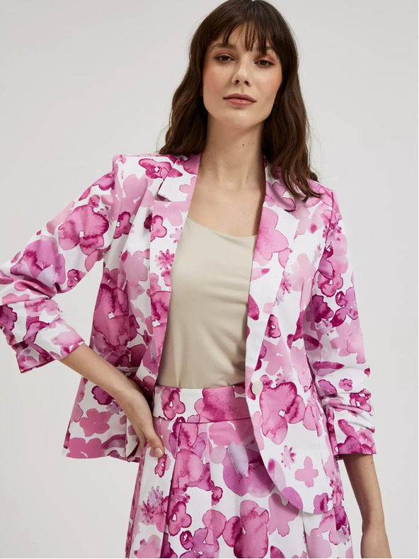 Moodo Moodo roza jakna s uzorkom