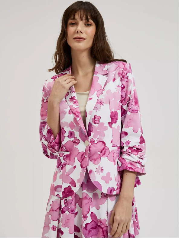 Moodo Moodo roza jakna s uzorkom