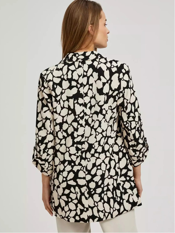 Moodo Moodo ženska jakna crnog i krem ​​uzorka