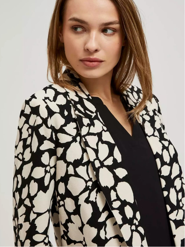 Moodo Moodo ženska jakna crnog i krem ​​uzorka