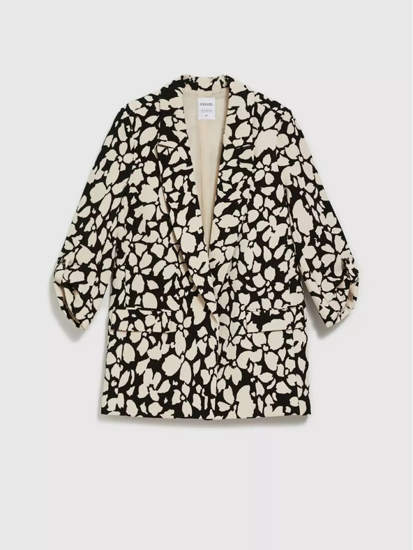 Moodo Moodo ženska jakna crnog i krem ​​uzorka