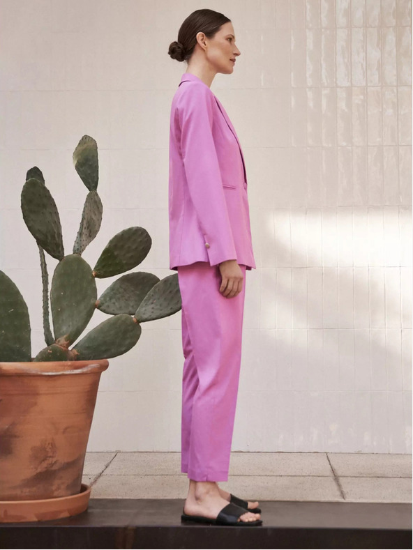 Moodo Moodo ružičasta jednoredna jakna dugih rukava