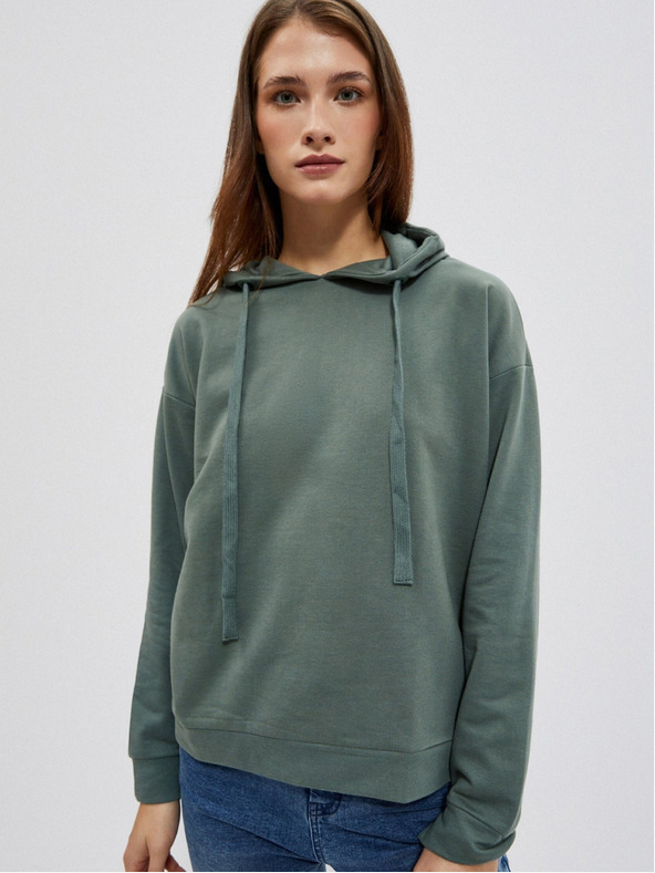 Moodo Moodo zelena ženska majica s kapuljačom
