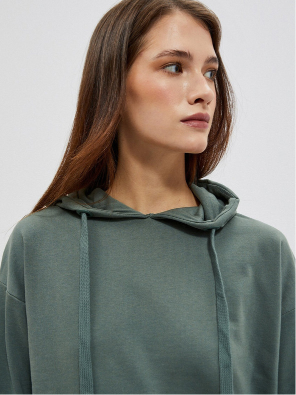 Moodo Moodo zelena ženska majica s kapuljačom