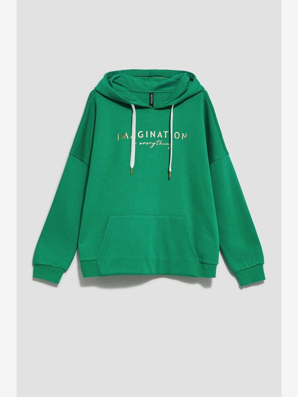 Moodo Moodo zelena ženska majica s kapuljačom