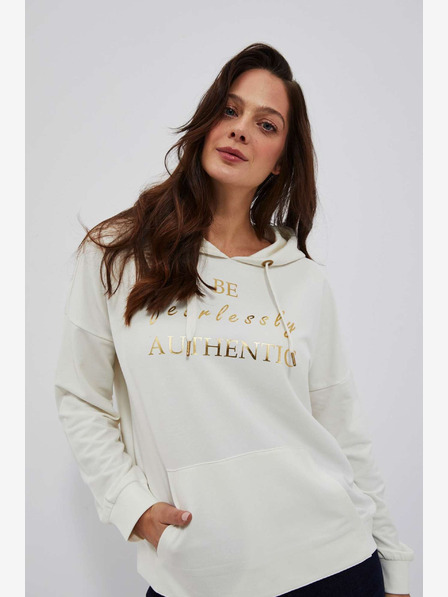 Moodo Moodo krem ​​ženska majica s kapuljačom