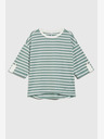 Moodo Moodo bijelo-zelena ženska majica na pruge