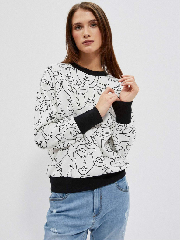Moodo Crno bijeli Moodo ženski sweatshirt