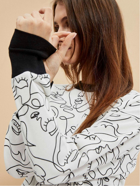 Moodo Crno bijeli Moodo ženski sweatshirt