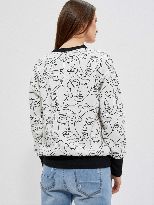 Moodo Crno bijeli Moodo ženski sweatshirt