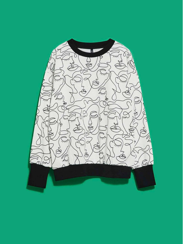 Moodo Crno bijeli Moodo ženski sweatshirt