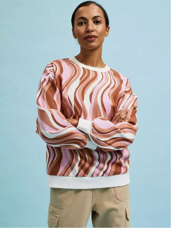 Moodo Ružičasto-smeđa ženska majica Moodo s uzorkom