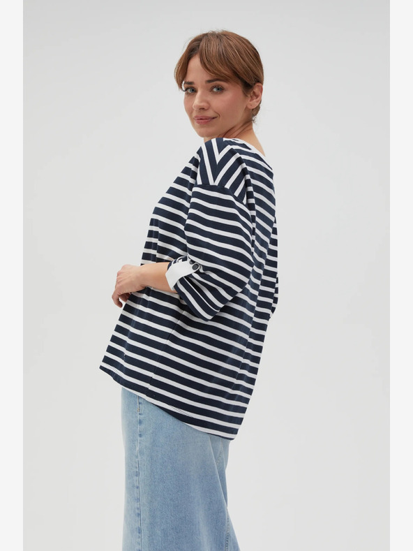 Moodo Moodo bijelo-plava ženska majica na pruge