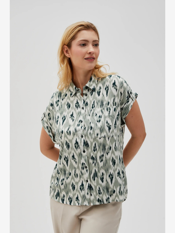 Moodo Moodo ženska zelena košulja s uzorkom