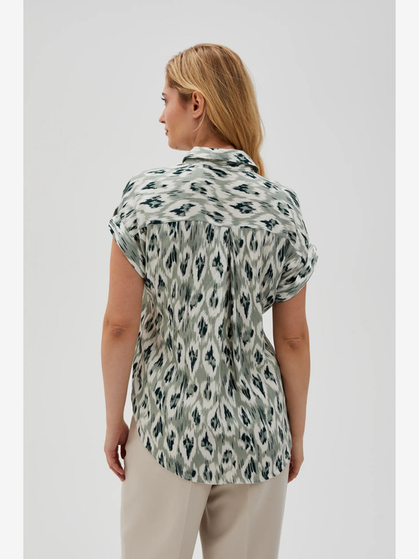 Moodo Moodo ženska zelena košulja s uzorkom