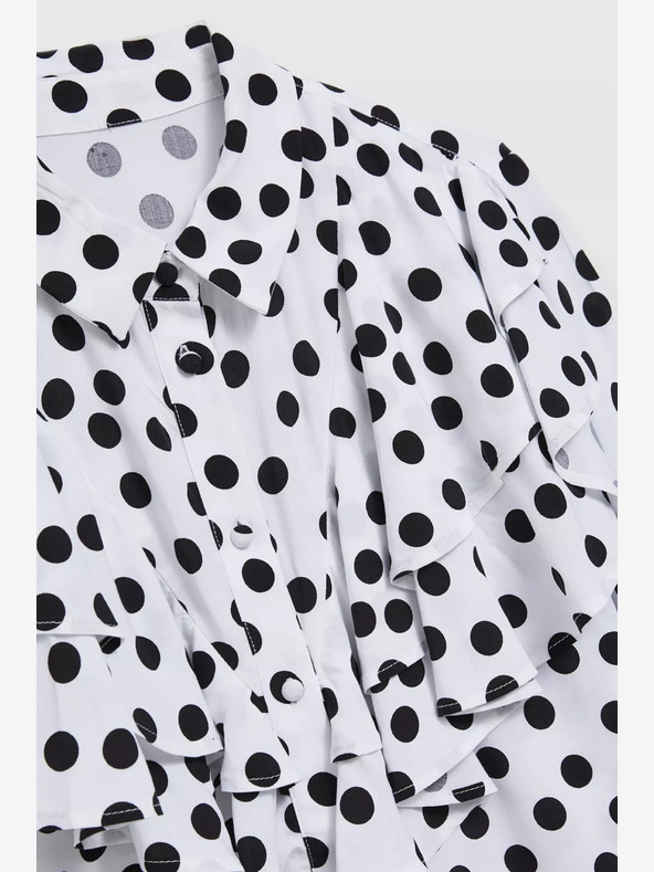 Moodo Moodo crno-bijela ženska košulja na točkice