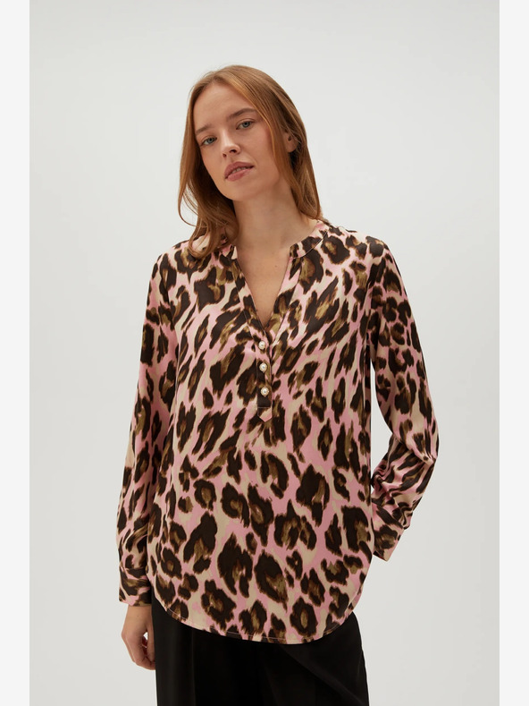 Moodo Smeđe-roza ženska Moodo bluza s uzorkom