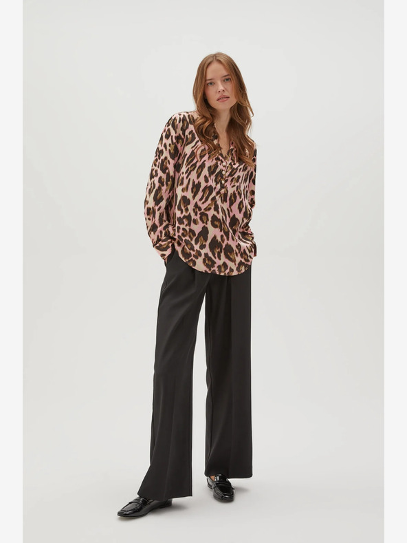 Moodo Smeđe-roza ženska Moodo bluza s uzorkom