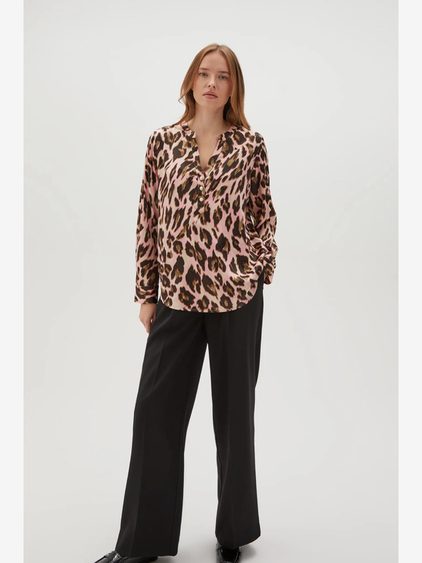 Moodo Smeđe-roza ženska Moodo bluza s uzorkom