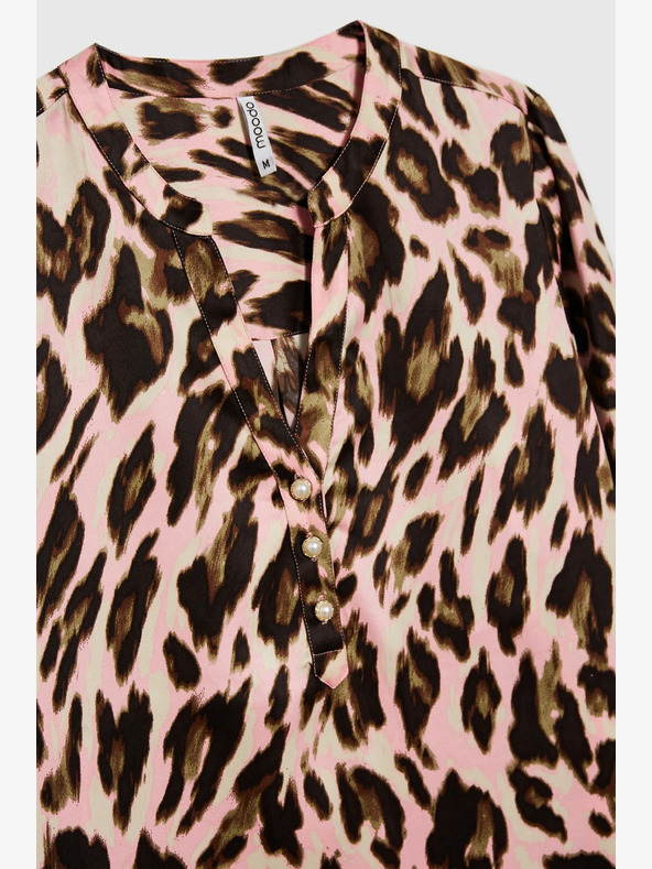 Moodo Smeđe-roza ženska Moodo bluza s uzorkom