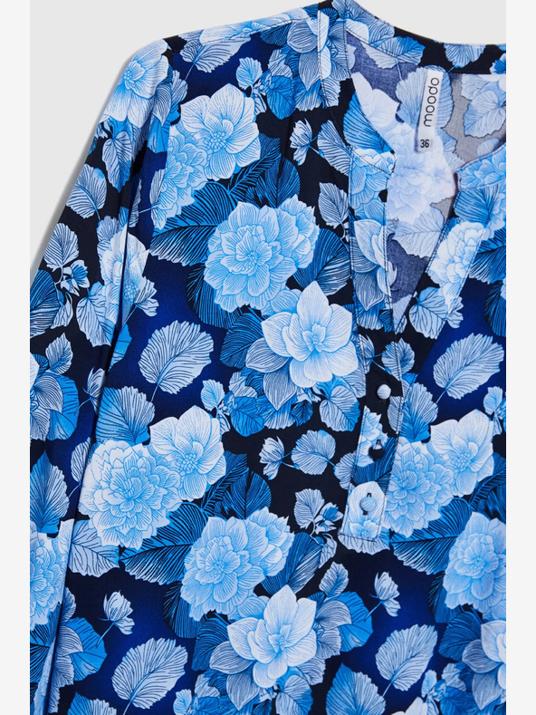 Moodo Plava ženska Moodo cvjetna bluza