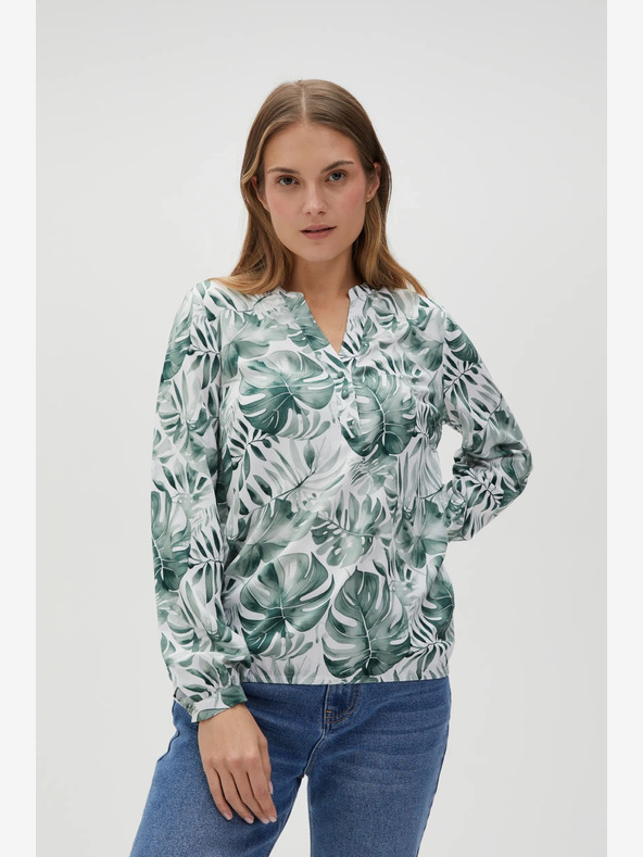 Moodo Bijelo-zelena ženska Moodo bluza s uzorkom