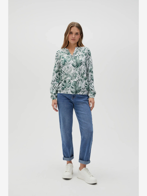 Moodo Bijelo-zelena ženska Moodo bluza s uzorkom
