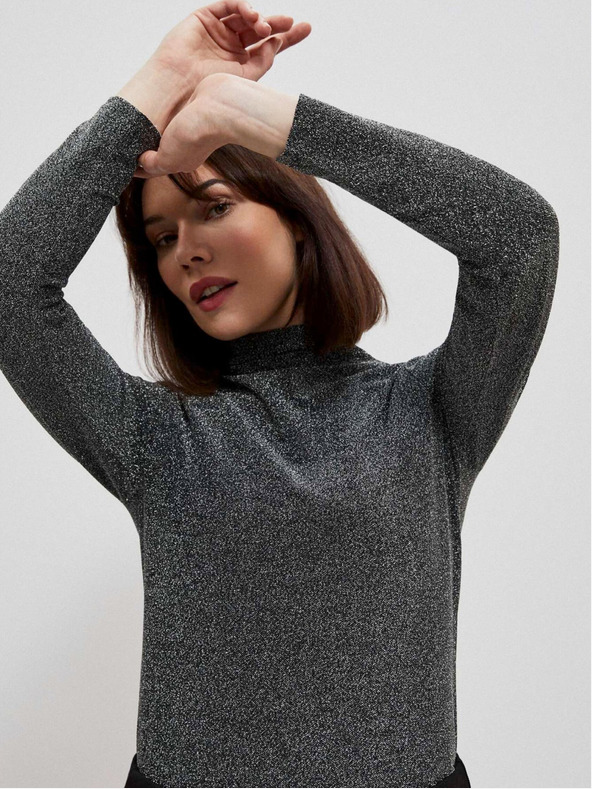 Moodo Crna ženska bluza s Moodo metalik koncem