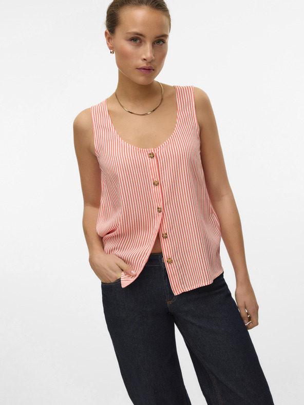 Vero Moda Vero Moda bijelo-narančasta ženska bluza na pruge